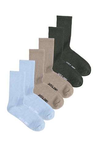 3 paires de chaussettes - Kaki et bleu