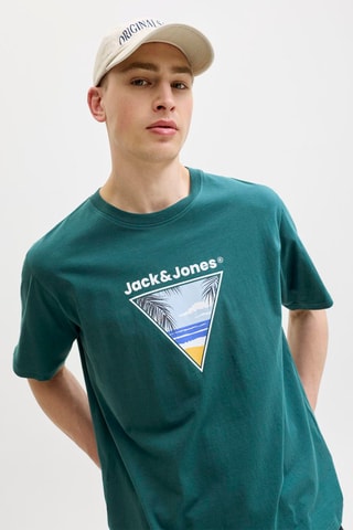 T-shirt relaxed - Bleu canard