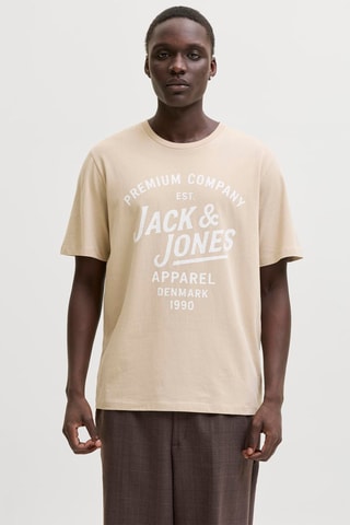 T-shirt regular en coton biologique - Beige
