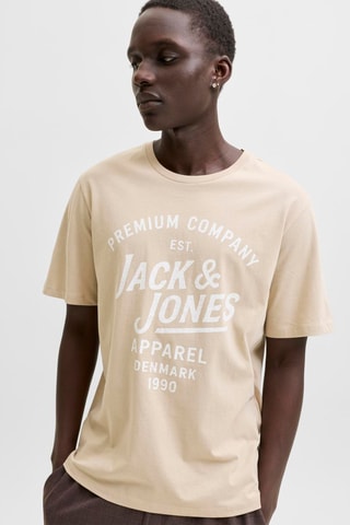 T-shirt regular en coton biologique - Beige