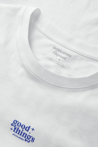 T-shirt relaxed - Blanc et indigo