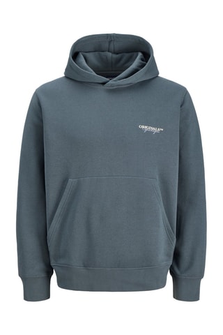 Sweat relaxed à capuche - Bleu-gris