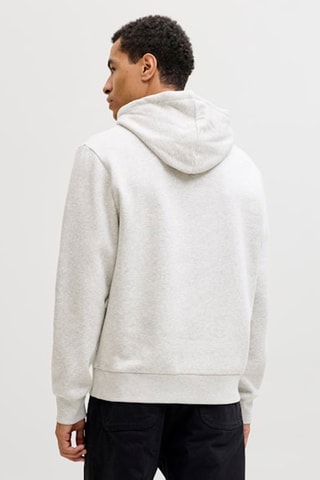 Sweat regular en coton biologique à capuche - Gris clair chiné