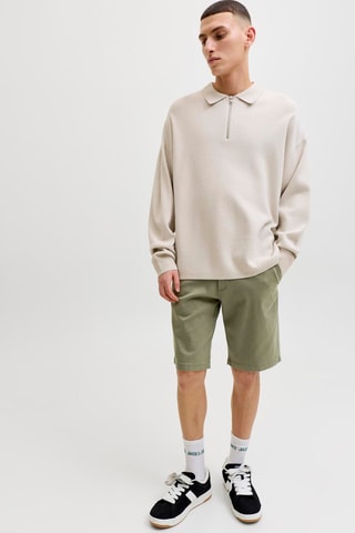 Short regular en coton biologique - Vert olive