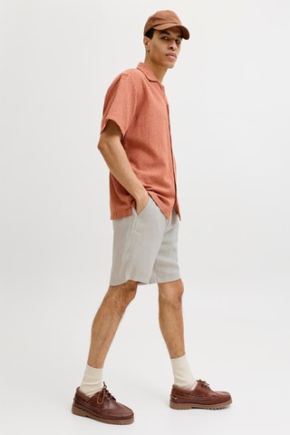 Short tapered en lin - Kaki