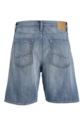 Short relaxed en jean taille haute - Bleu