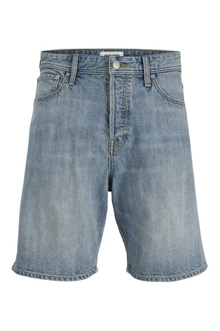 Short relaxed en jean taille haute - Bleu