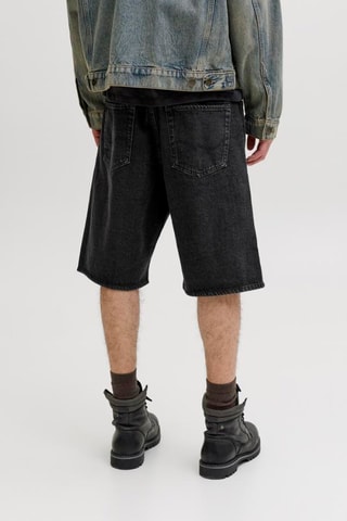 Bermuda baggy en jean - Noir