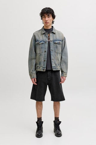 Bermuda baggy en jean - Noir