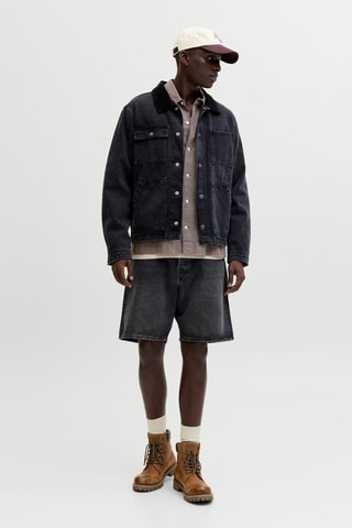 Bermuda relaxed en jean - Gris