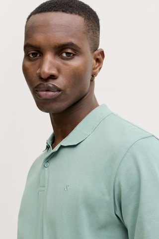 Polo slim en coton biologique - Vert menthe