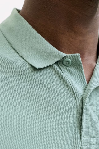 Polo slim en coton biologique - Vert menthe