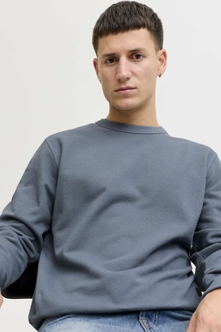 Sweat relaxed en coton biologique - Bleu gris