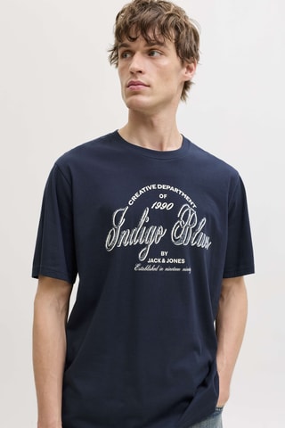 T-shirt relaxed en coton biologique - Bleu marine