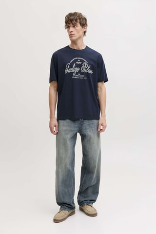 T-shirt relaxed en coton biologique - Bleu marine