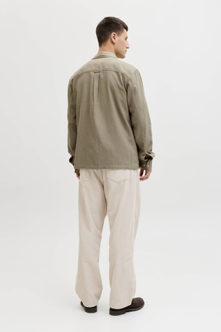 Chemise regular en lin - Kaki