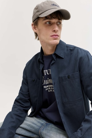 Chemise regular en lin - Bleu marine