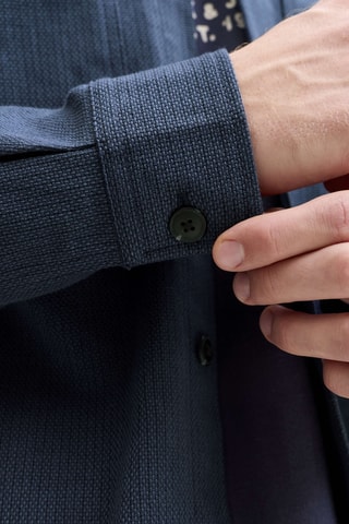 Chemise regular en lin - Bleu marine