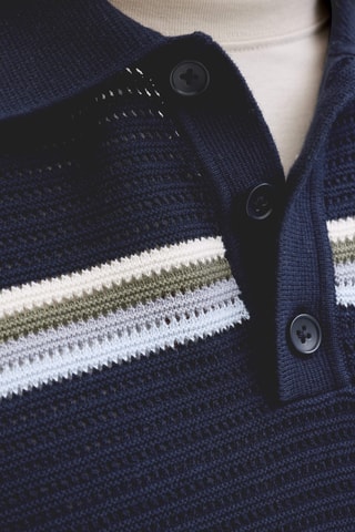 Polo relaxed en coton biologique - Bleu marine