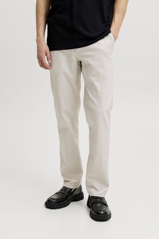 Chino regular en lin - Beige