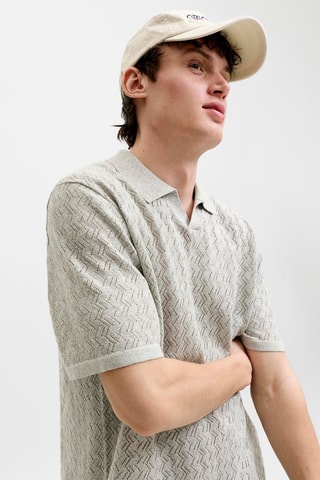 Polo relaxed - Gris chiné