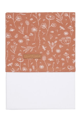 Drap - Blanc et rouge brique - 140 x 110 cm