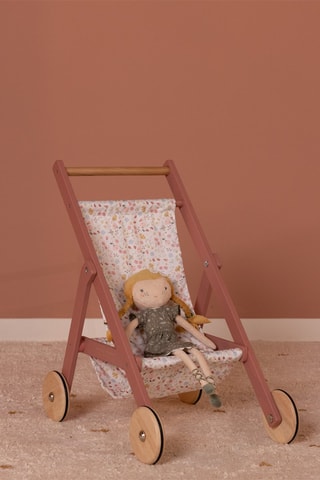 Poussette pliable pour poupée en bois - Dès 3 ans