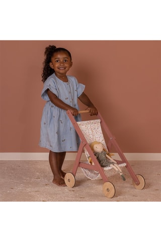Poussette pliable pour poupée en bois - Dès 3 ans