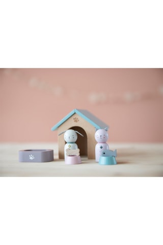 Maison de poupée en hêtre et bois de thé - 8 pièces - Dès 3 ans