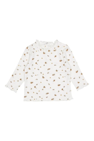 T-shirt en coton biologique - Blanc et marron