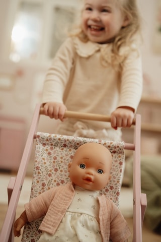 Poussette pour poupée en bois - Dès 3 ans