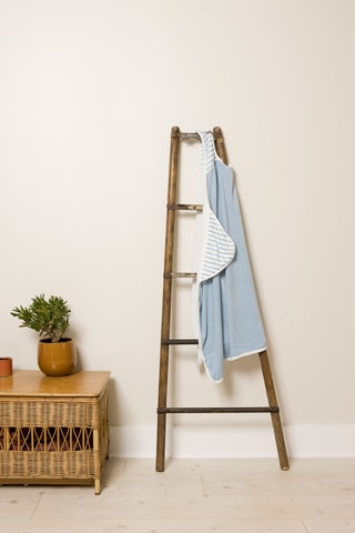 Drap de bain en bambou Blue Stripes - Blanc - 104 x 97 cm
