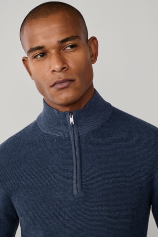 Pull en mérinos - Bleu cobalt