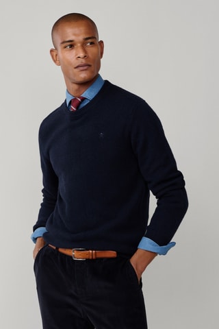Pull en laine d’agneau - Bleu marine