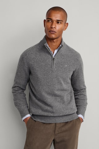 Pull en laine d’agneau - Gris chiné