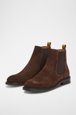 Bottines Chelsea en nubuck - Marron foncé