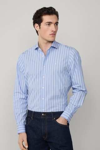 Chemise - Bleu cobalt et blanc