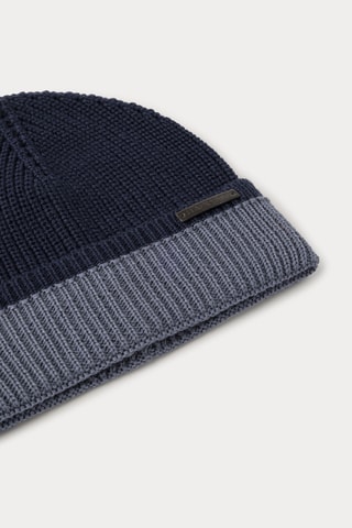 Bonnet en mérinos - Bleu marine