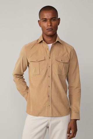 Chemise en velours - Beige