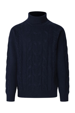 Pull en laine et cachemire - Bleu marine