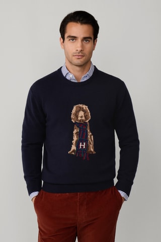 Pull en mérinos - Bleu marine