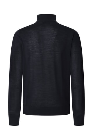 Pull en mérinos et soie - Bleu marine