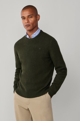 Pull en laine d’agneau - Vert foncé