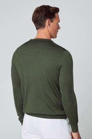 Pull en mérinos et soie - Kaki