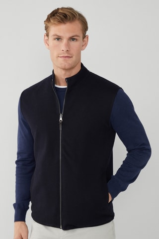 Gilet en mérinos - Bleu marine