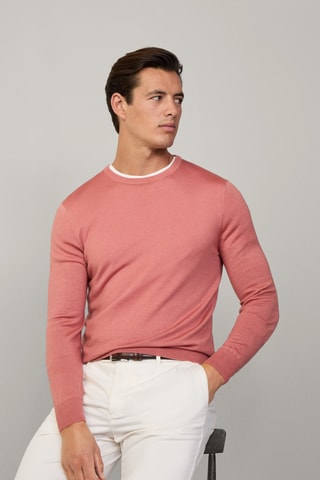 Pull en mérinos et soie - Saumon