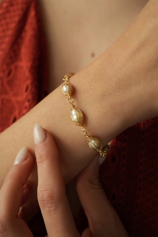 Pulseira - Banhado a ouro amarelo e pérolas de cultura
