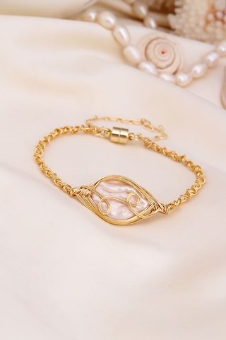 Pulseira - Banhado a ouro amarelo e pérola de cultura