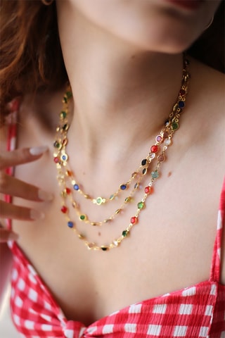 Collier multi-rangs - Plaqué or jaune