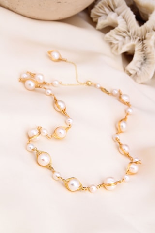 Collier - Doré et blanc